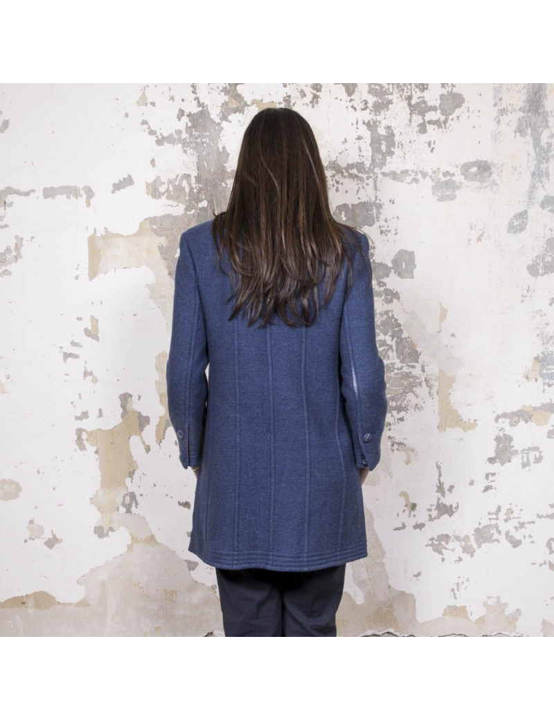 Caban T42 CHANEL bleu et col en velours 