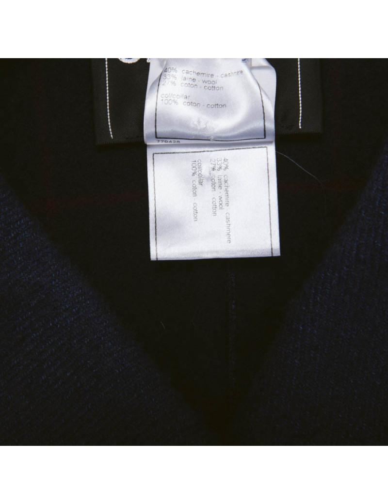 Caban T42 CHANEL bleu et col en velours 