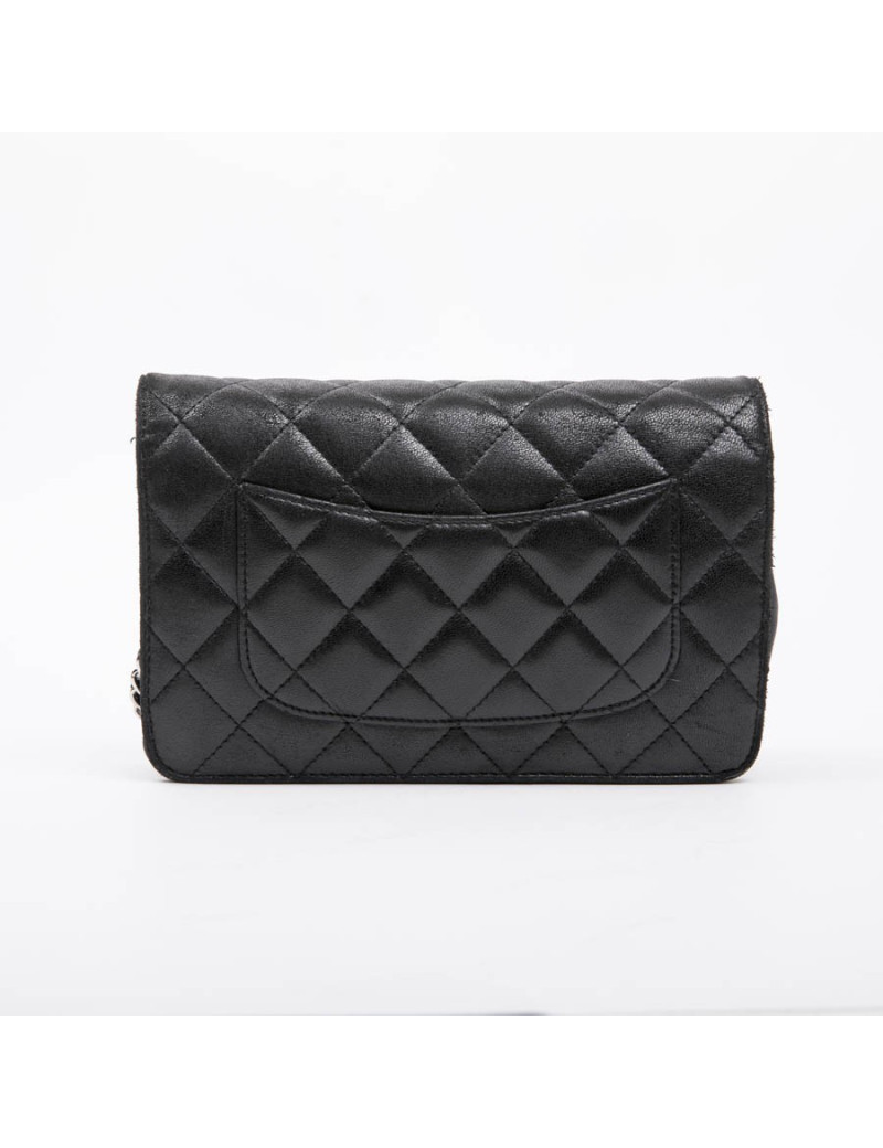 Sac Wallet CHANEL cuir matelassé noir