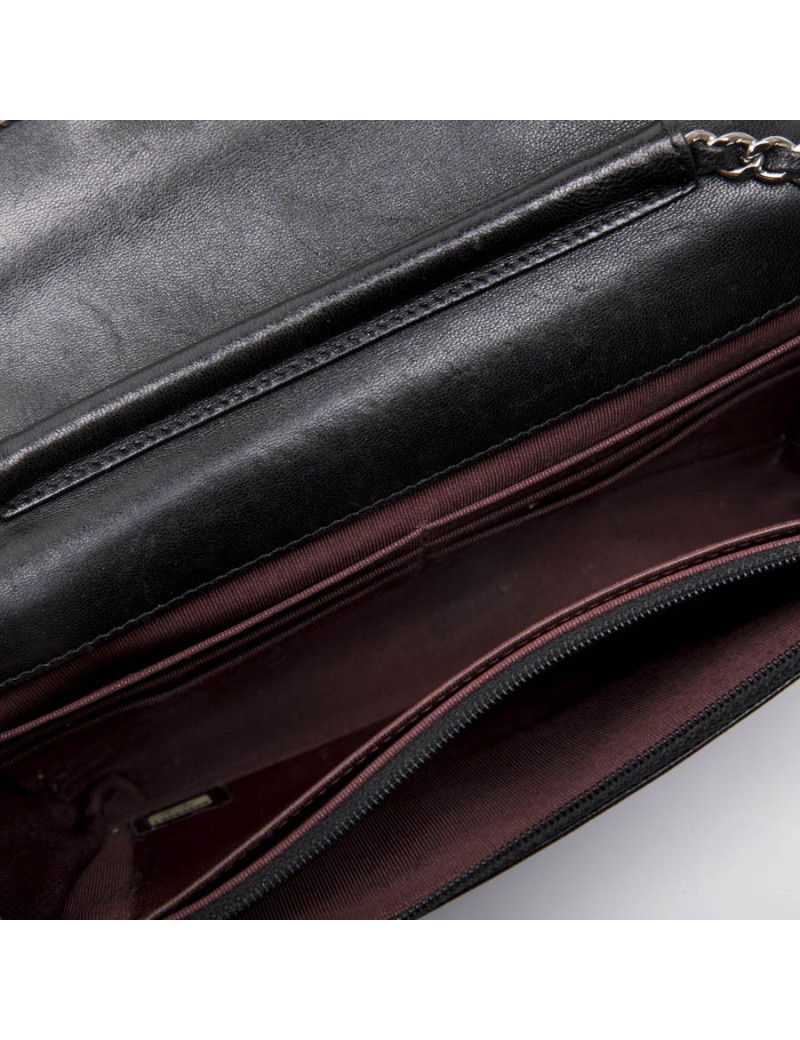 Sac Wallet CHANEL cuir matelassé noir