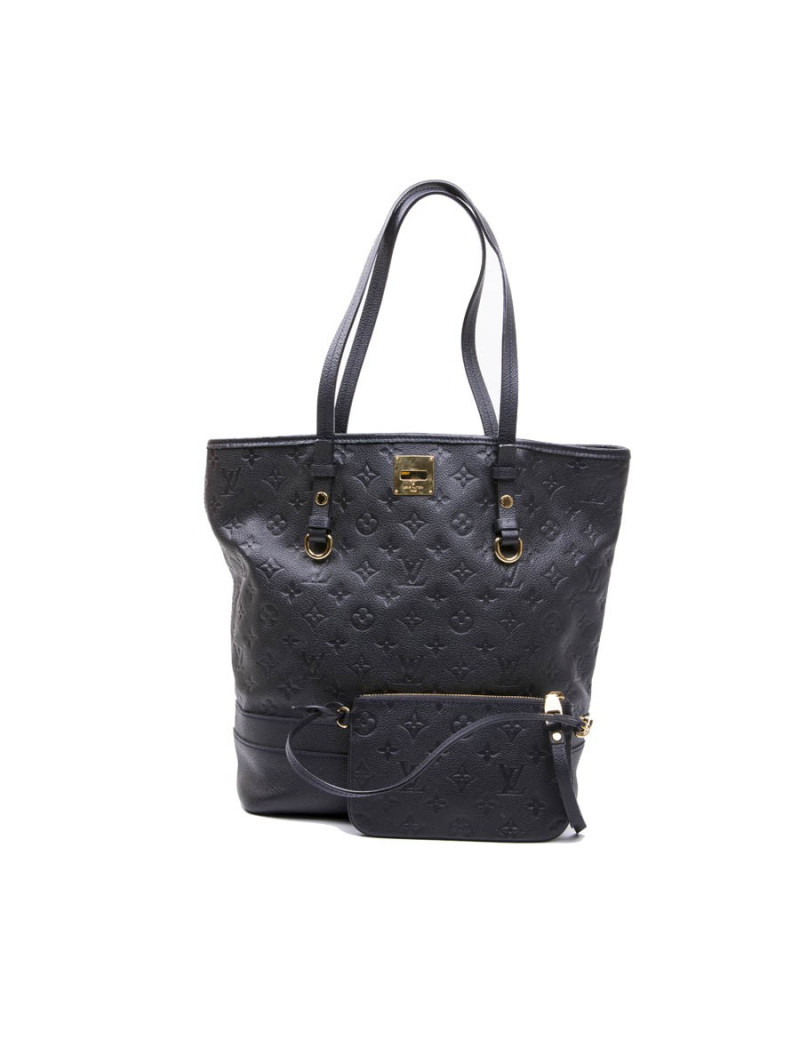 Sac LOUIS VUITTON avec pochette cuir embossé bleu