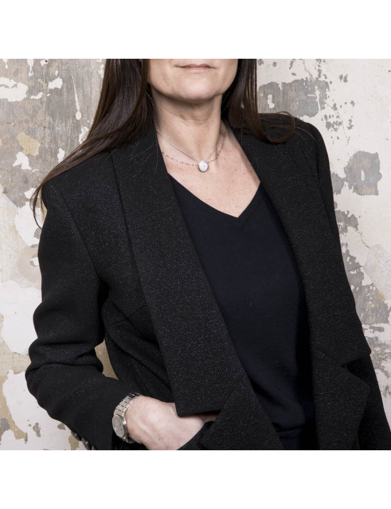 Veste T 40 CHANEL laine noir irisé