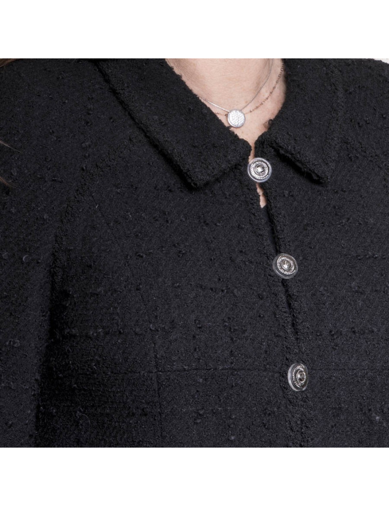 Veste CHANEL T 44 en tweed noir