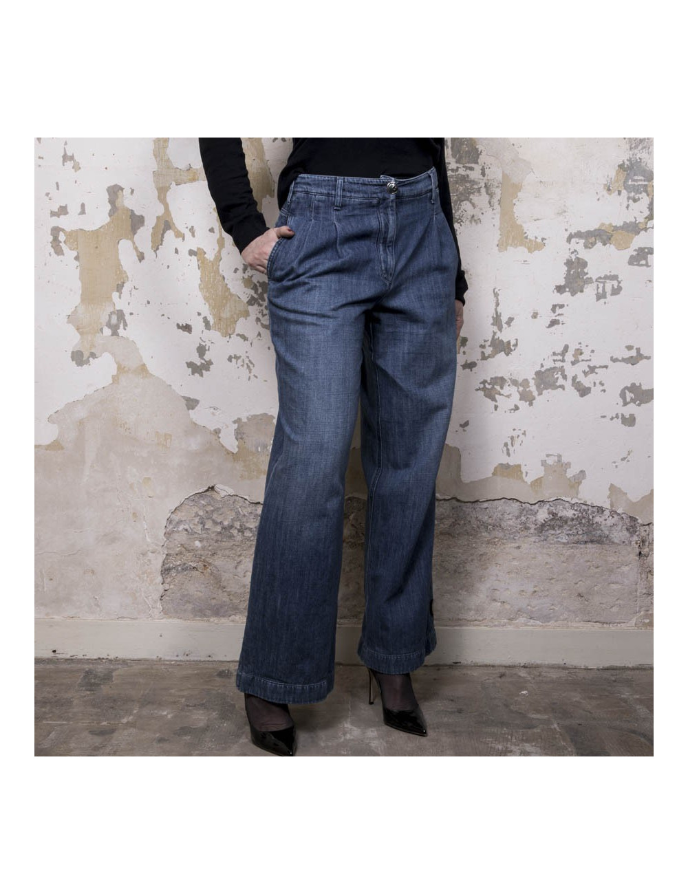 Pantalon CHANEL T   en denim bleu 
