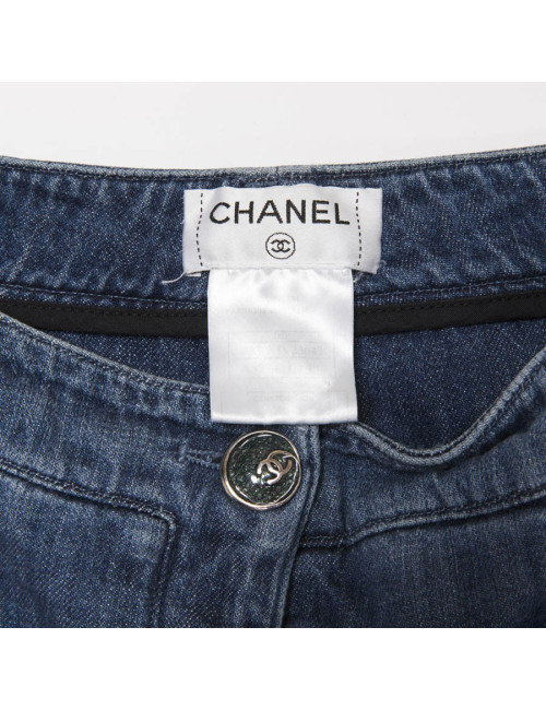 Pantalon CHANEL T40  en denim bleu 