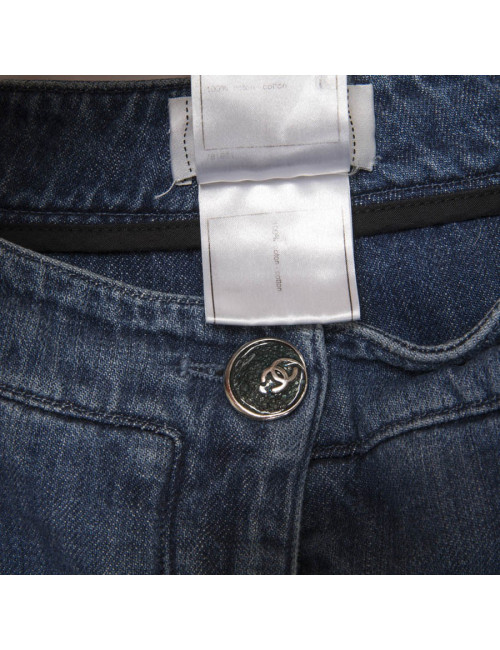 Pantalon CHANEL T40  en denim bleu 