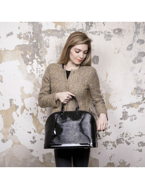 Sac Alma LOUIS VUITTON GM cuir verni noir