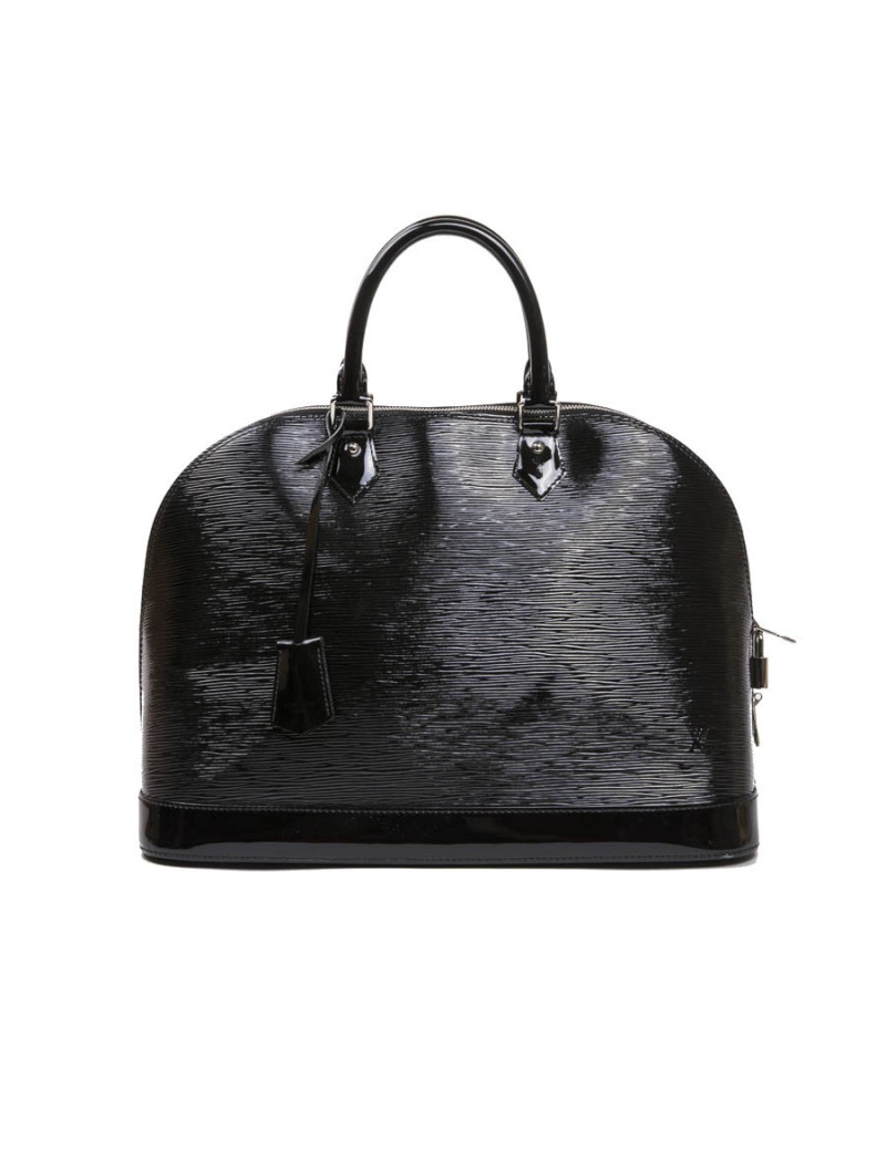 Sac Alma LOUIS VUITTON GM cuir verni noir