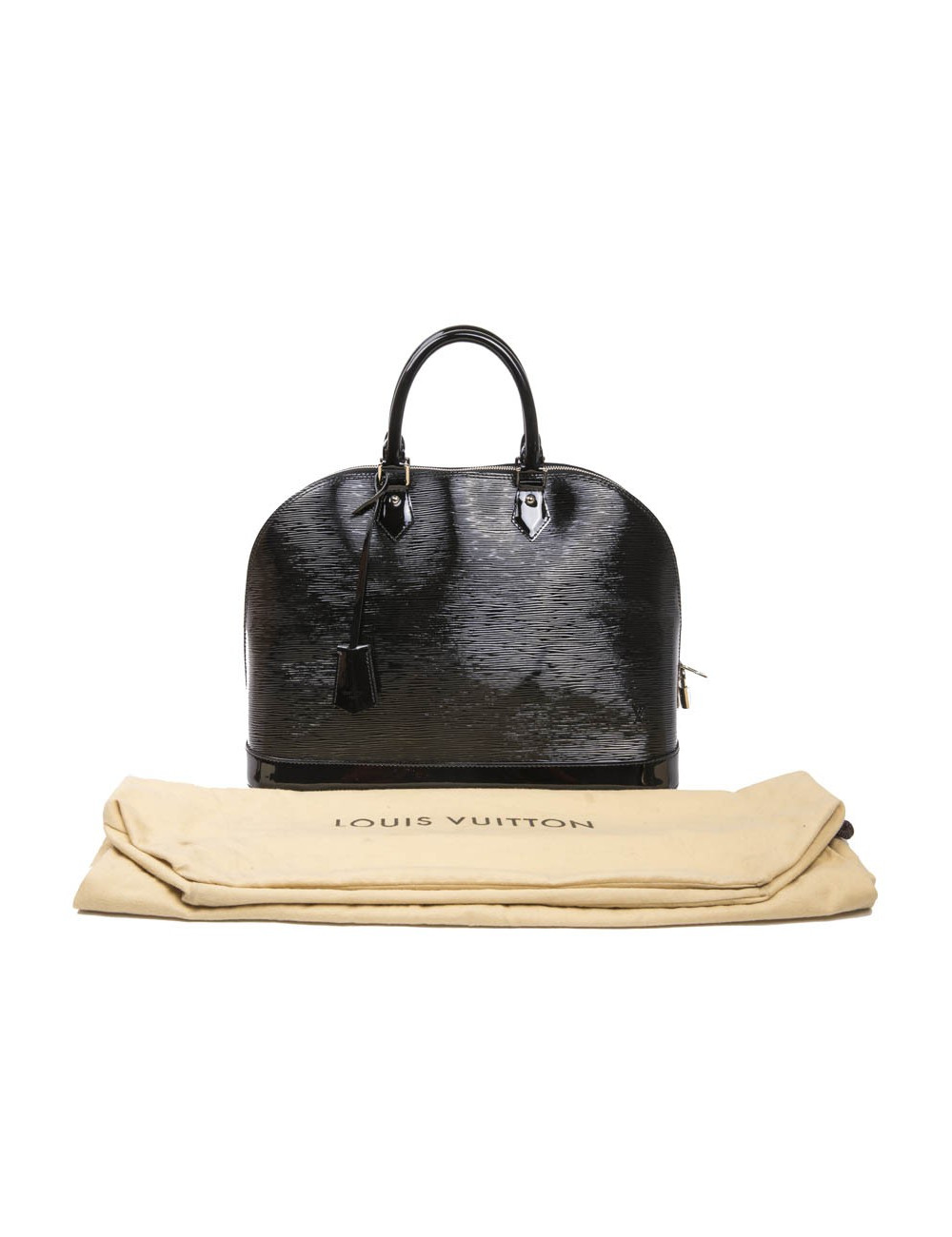 Sac Alma LOUIS VUITTON GM cuir verni noir