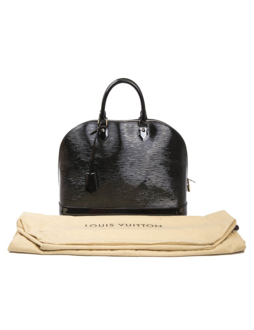Sac Alma LOUIS VUITTON GM cuir verni noir