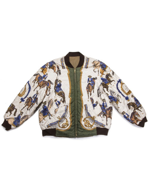  Bombers T48 HERMES soie imprimée reversible