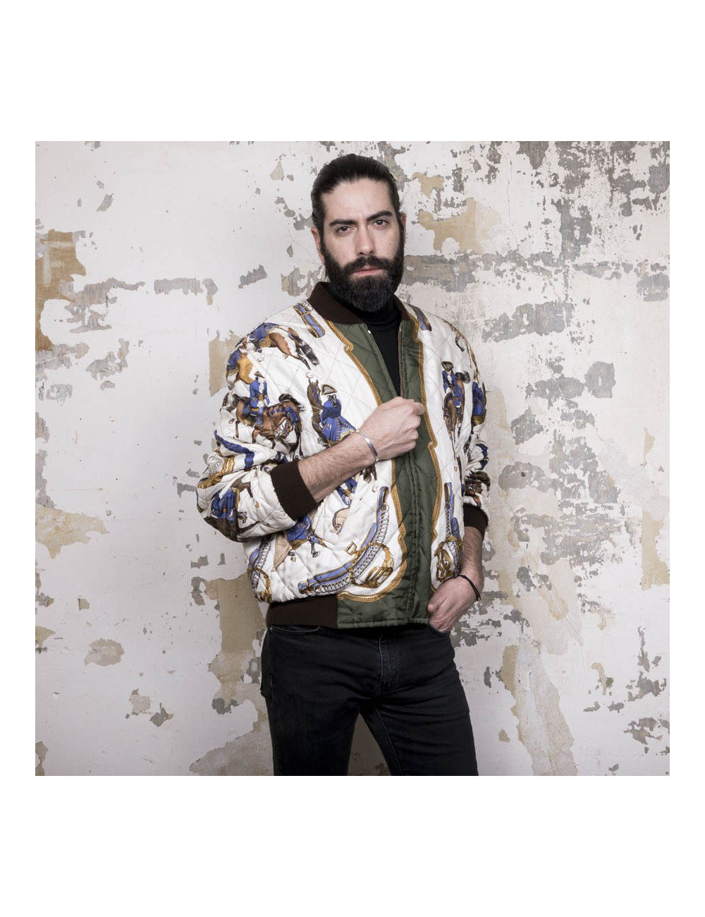  Bombers T48 HERMES soie imprimée reversible