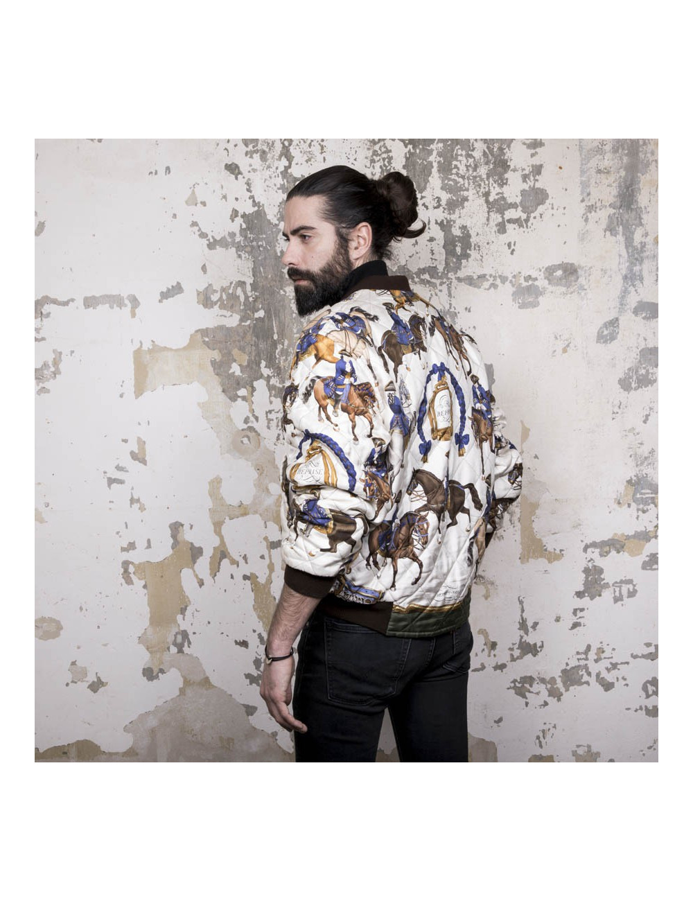  Bombers T48 HERMES soie imprimée reversible