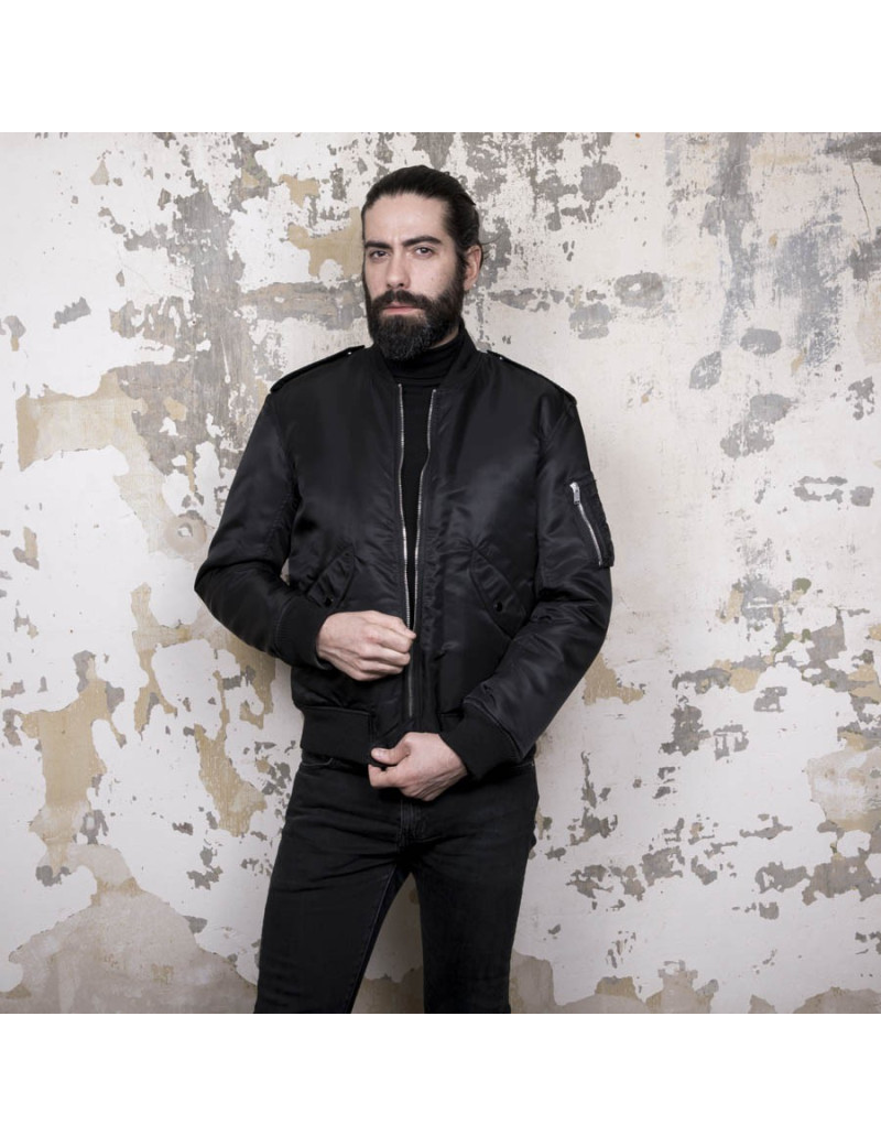 SAINT LAURENT black bomber jacket 52FR