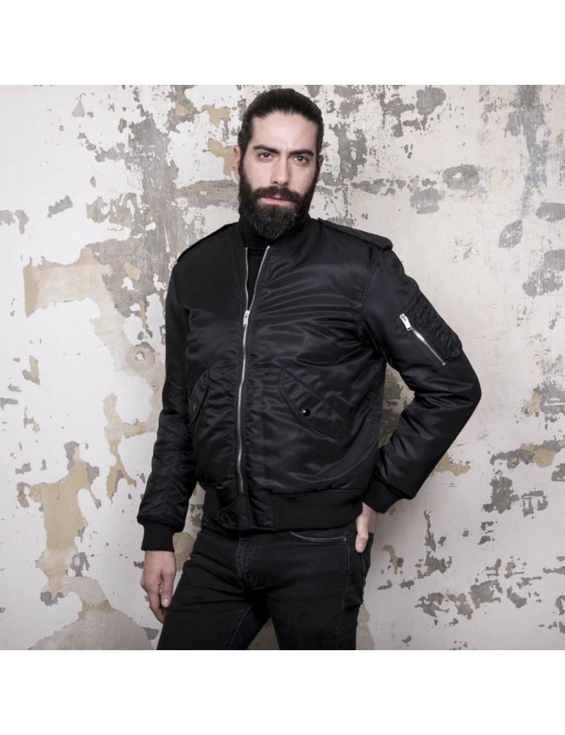 SAINT LAURENT black bomber jacket 52FR