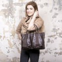 HERMES bag in soft brown leather