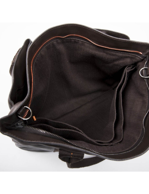 Sac HERMES en cuir marron