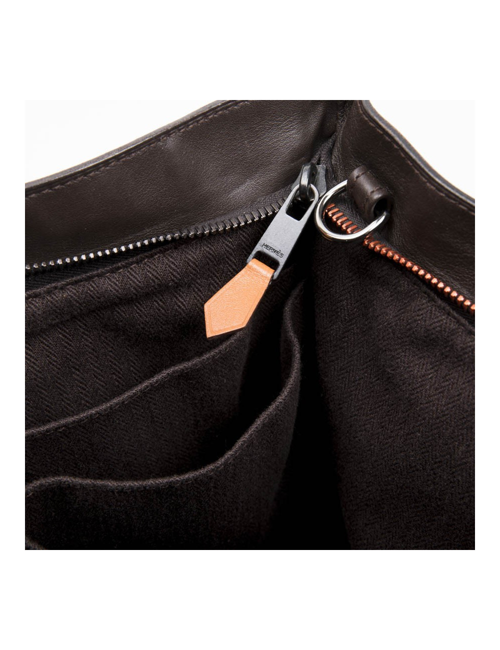 Sac HERMES en cuir marron