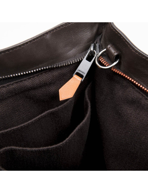 Sac HERMES en cuir marron