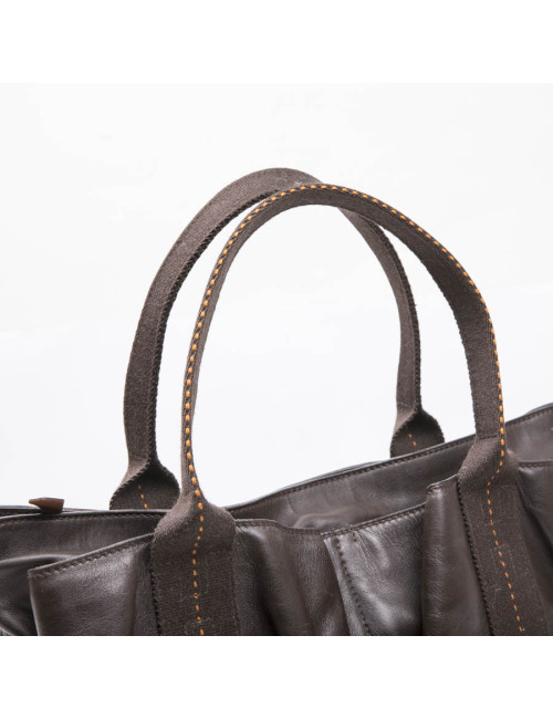 Sac HERMES en cuir marron