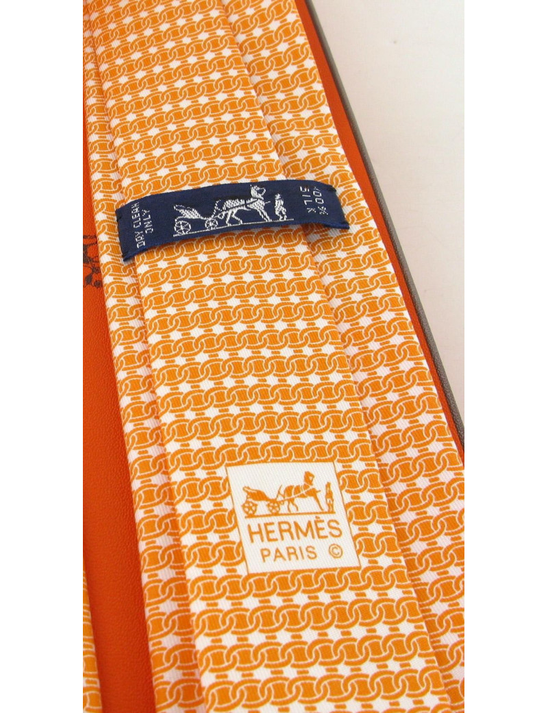 Cravate HERMES "Chaîne d'ancre" en soie