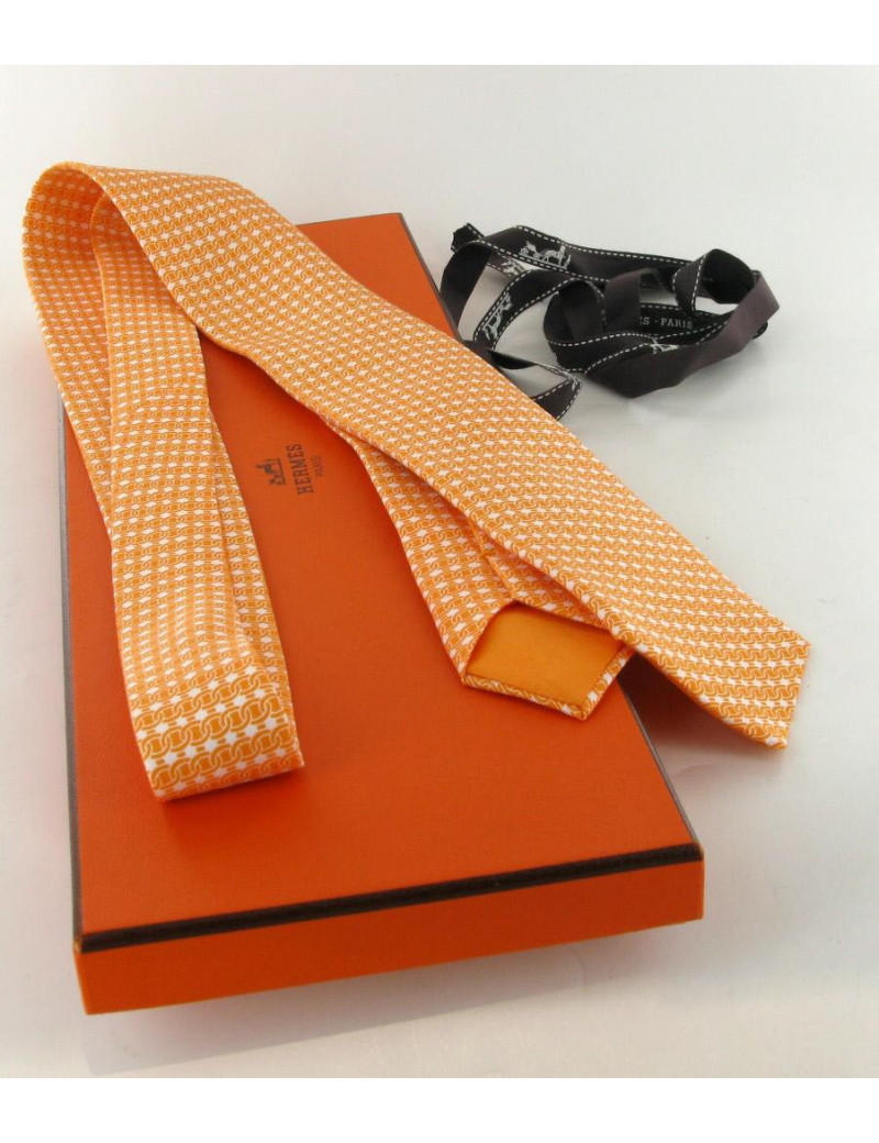 Cravate HERMES "Chaîne d'ancre" en soie