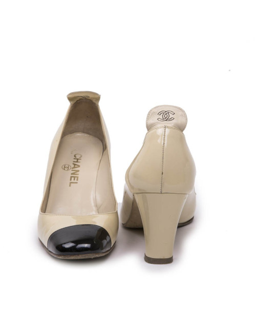 Escarpins CHANEL T 36.5 C bicolores 