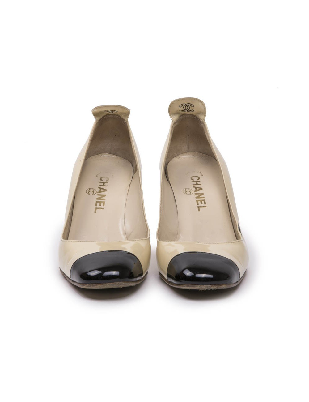 Escarpins CHANEL T 36.5 C bicolores 