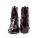 CHANEL boots in burgundy patent leather size 37FR