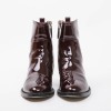 Boots T 37 CHANEL cuir verni bordeaux
