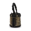 FENDI bucket bag in black leather gold embossed
