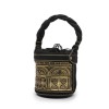 FENDI bucket bag in black leather gold embossed