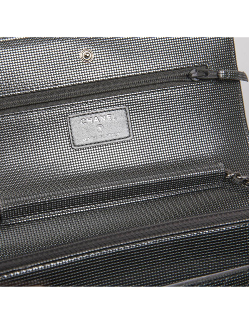 Sac Wallet CHANEL en cuir argent