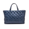 CHANEL tote bag in aged blue quilted leather