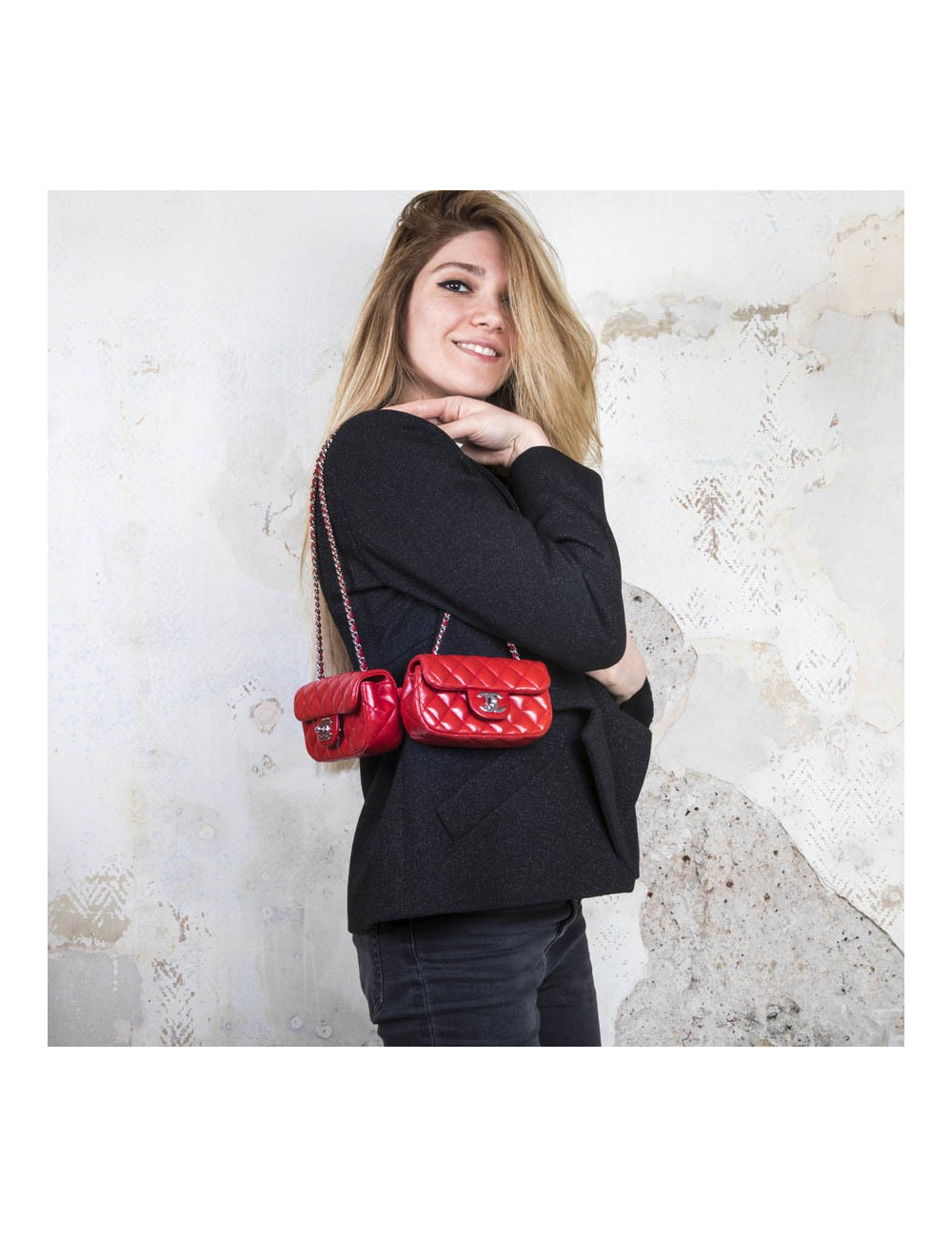 Double pochettes CHANEL orange 