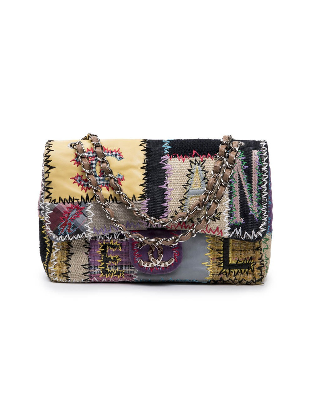 CHANEL Jumbo flap bag in patchwork fabric