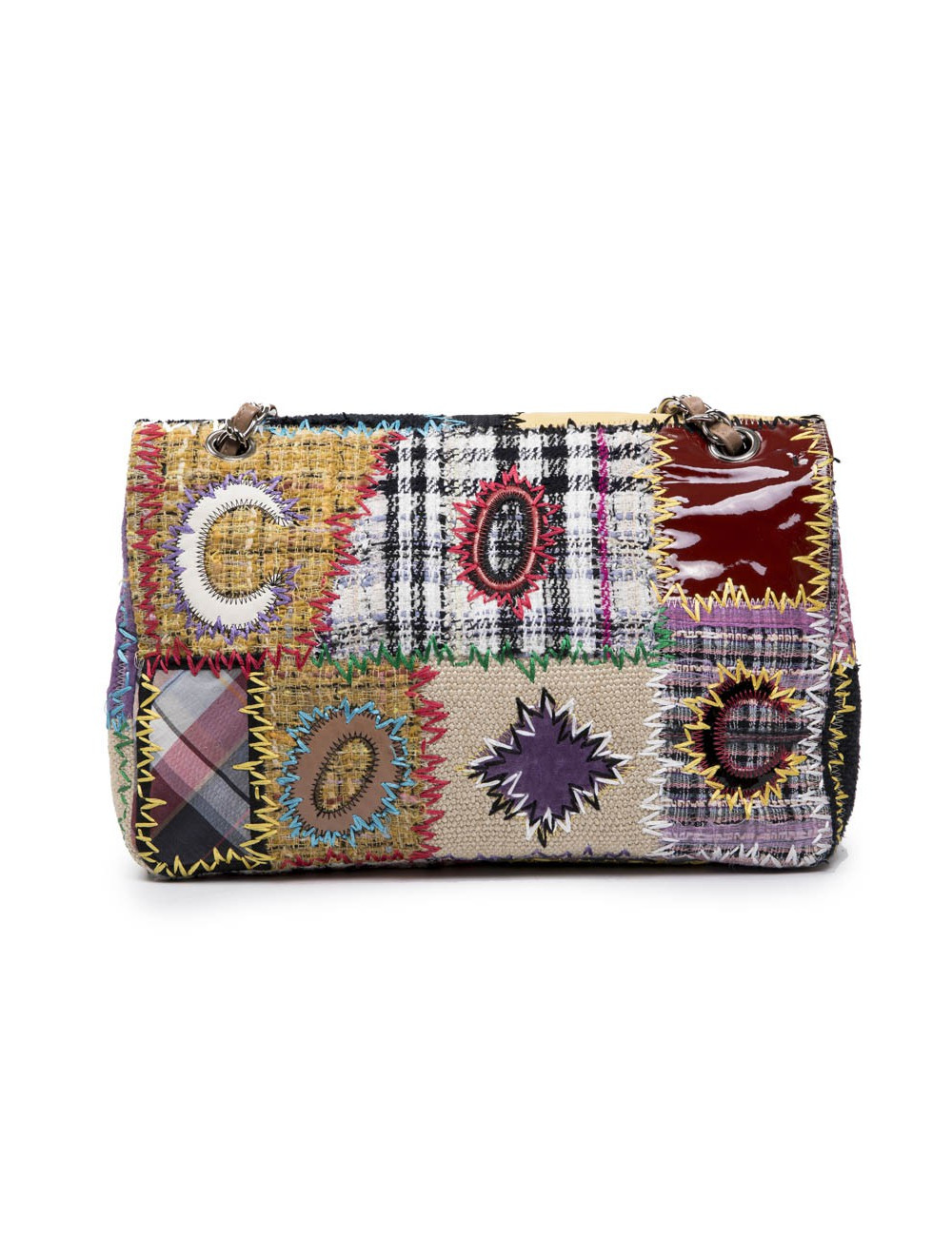 CHANEL Jumbo flap bag in patchwork fabric
