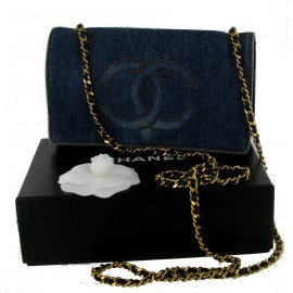 Small CHANEL bag washed out denim