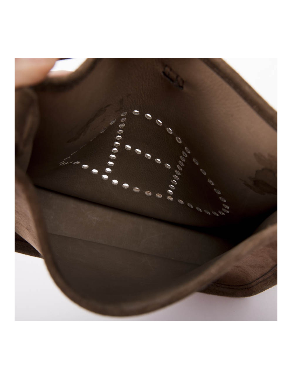 HERMES 'Evelyne' mini bag in brown suede 