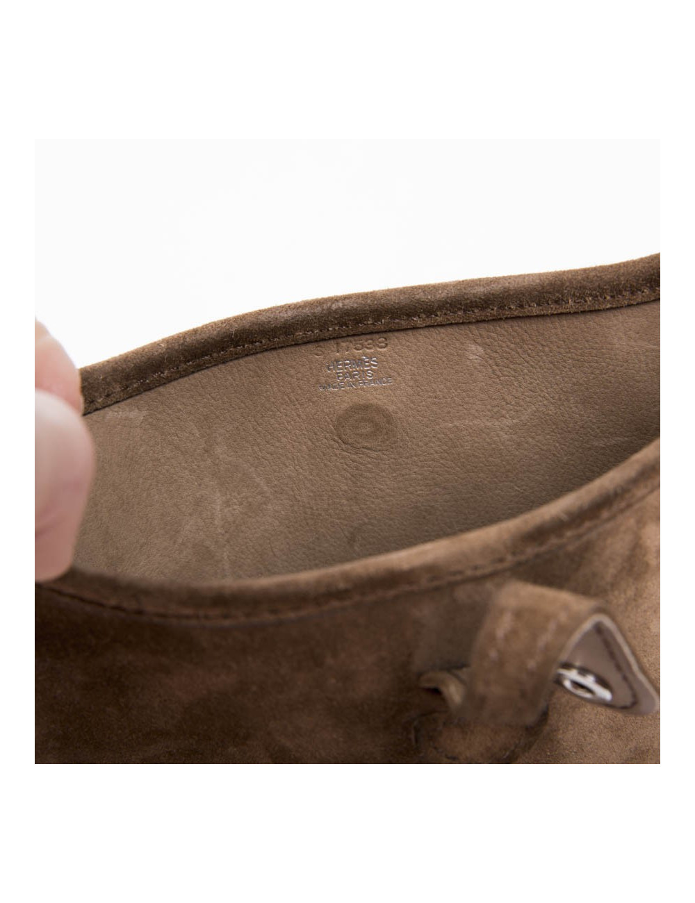 HERMES 'Evelyne' mini bag in brown suede 