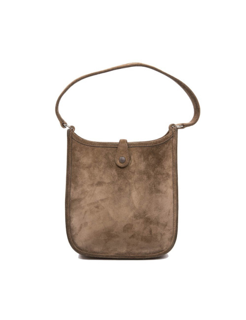 HERMES 'Evelyne' mini bag in brown suede 