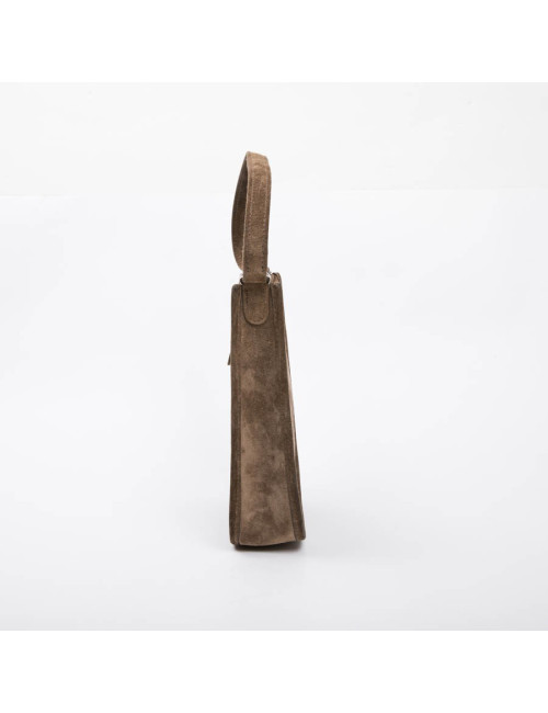 HERMES 'Evelyne' mini bag in brown suede 