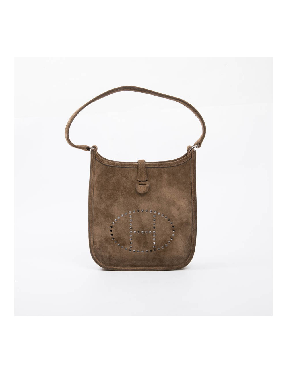 HERMES 'Evelyne' mini bag in brown suede 