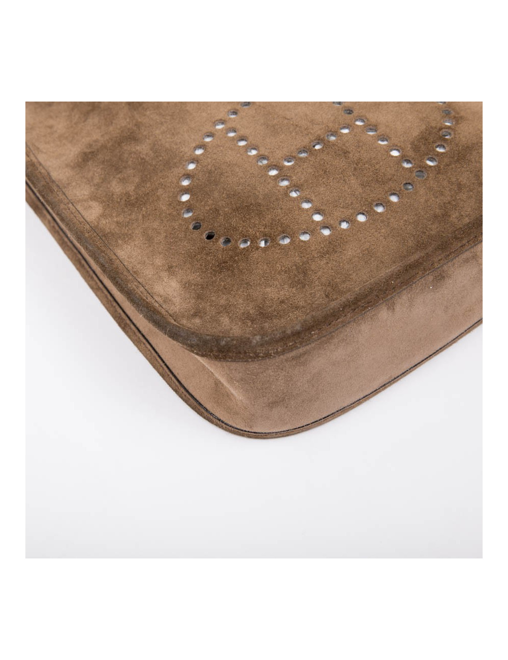 HERMES 'Evelyne' mini bag in brown suede 