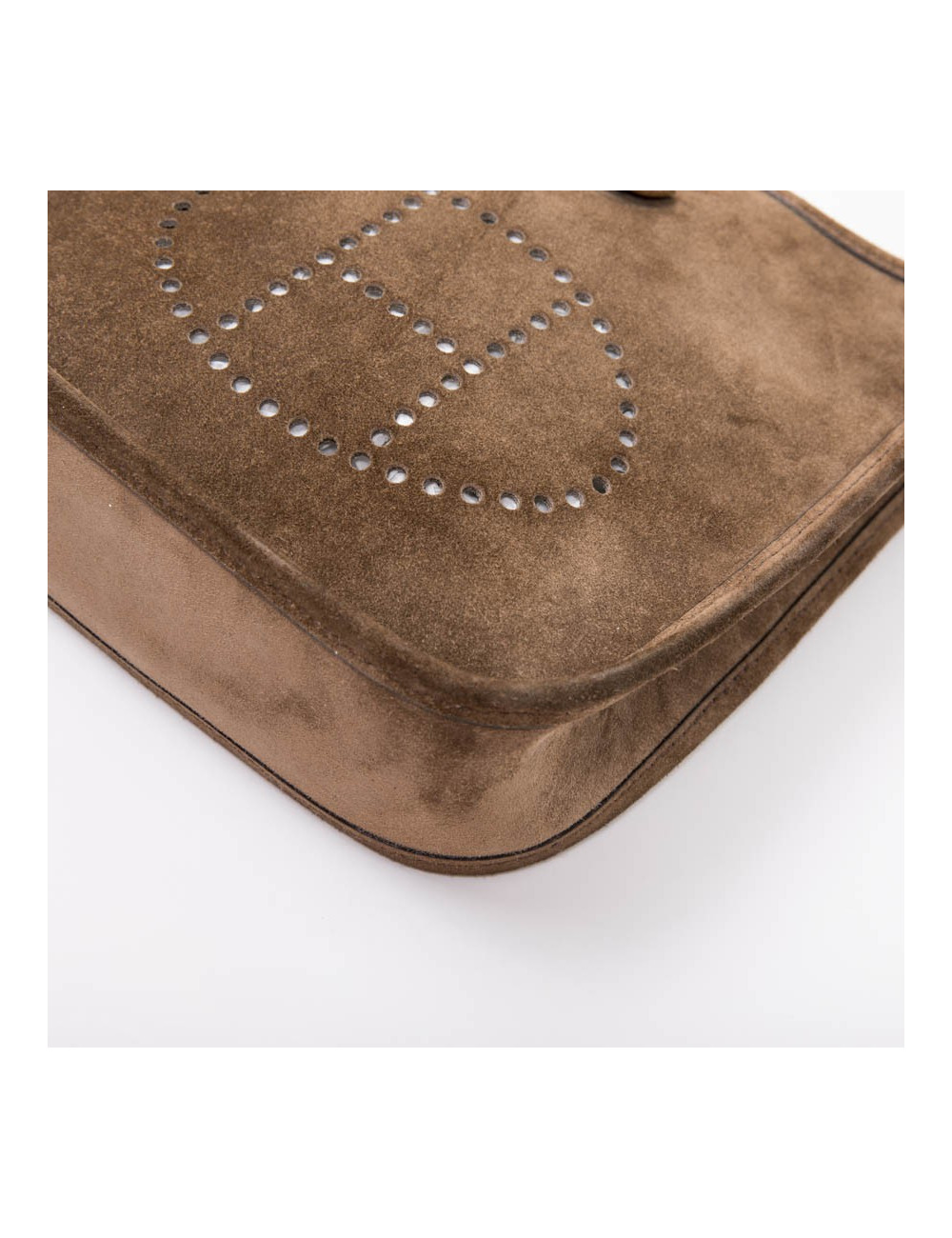 HERMES 'Evelyne' mini bag in brown suede 