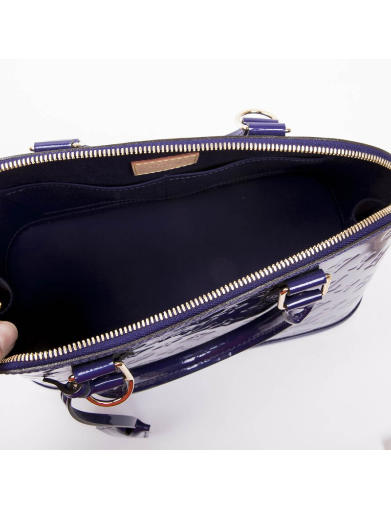 LOUIS VUITTON 'Alma' bag small model in purple embossed monogram patent leather