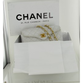 Small CHANEL 'Mademoiselle' white quilted leather bag