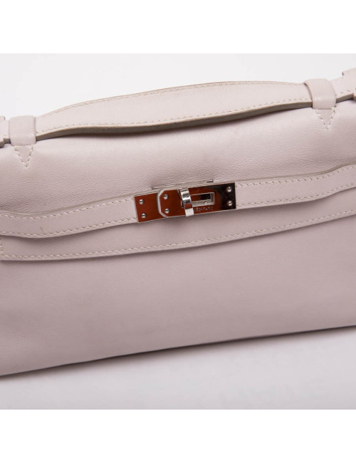 HERMES Kelly Clutch in pink swilt calf leather