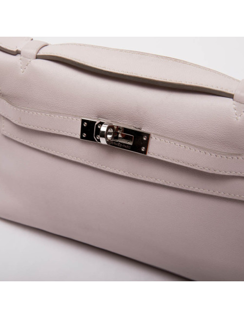 HERMES Kelly Clutch in pink swilt calf leather