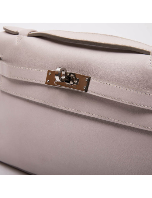 HERMES Kelly Clutch in pink swilt calf leather